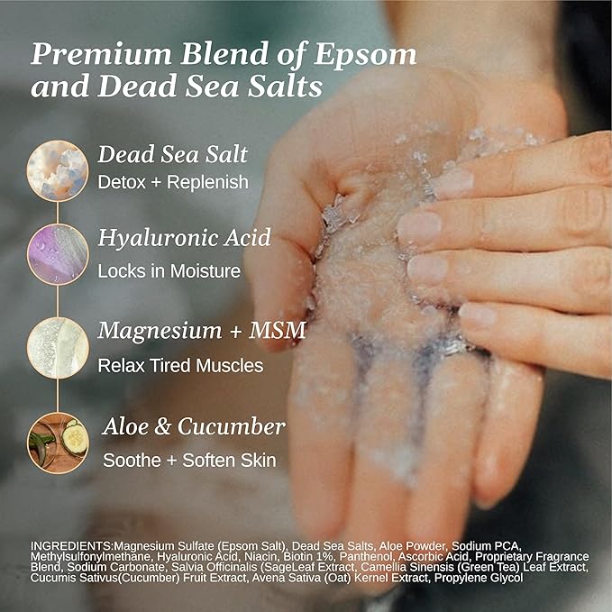 Relax Spa & Bath, Epsom & Dead Sea Salts, Aromatherapy Bath Salts for Hot Tub, Bath, or Spa, Infused with Magnesium, Respiratory Therapy