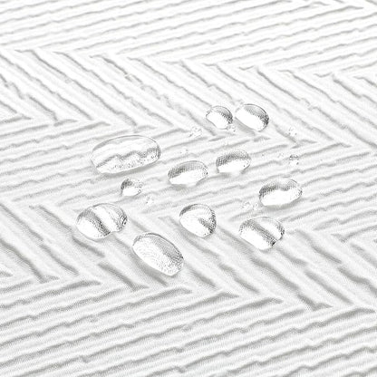 Gibelle Extra Long Shower Curtain 72 x 84, Tall 3D Embossed Textured White Fabric Shower Curtain, Modern Farmhouse Herringbone Decorative Bathroom Curtains Shower Set with Hooks