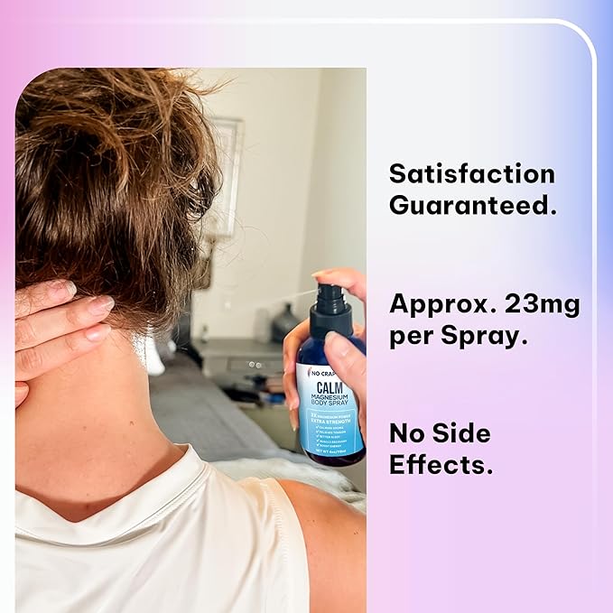 No Crap In It Calm Magnesium Spray Triple Magnesium Power: All Natural Magnesium Chloride, Glycinate, Sulfate-4oz