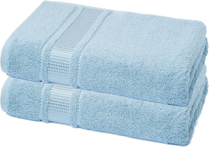 Melissa Linen Hand Towels Set of 2, 100% Turkish Cotton Towels, Blue Hand Towels for Bathroom, 20 in x 35 in, Absorbent, Quick Dry, Durable and Soft, Spa and Hotel Quality, Ocean Blue