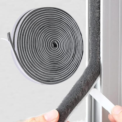 33.3FT Self-Adhesive Weather Stripping Seal for Door Frames and Sliding Windows, Weatherstripping for Soundproofing, Dustproof, Window Insulation for Winter, 0.35'' Wide x 0.6'' Thick, Grey