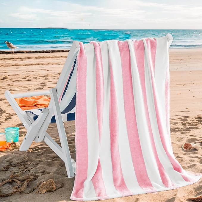 Touchat Beach Towel Oversized,Super Absorbent Sand Free Thick Microfiber Beach Towel (Pink 4Pack, 30”x60“)