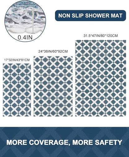 Shower Mat Non Slip - Quick Drying Anti Slip Shower Mats for Inside Shower, Soft PVC Loofah Foot Scrubber Mat, Extra Large Bath Mat for Shower, Tub, Bathroom, Floor, Kitchen, Home, Pool, Hotel