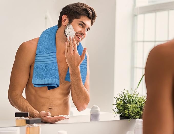 Utopia Towels 8 Piece Premium Towel Set, 2 Bath, 2 Hand, and 4 Washcloths, 100% Ring Spun Cotton, Highly Absorbent Towels for Bathroom, Sports, and Hotel, Electric Blue