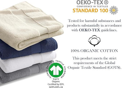 Delara Organic Cotton Luxuriously Plush Washcloths Pack of 6 | GOTS & Oeko-TEX Certified | Premium Quality Face Towels | Feather Touch Technology|650 GSM Long Staple|Soft, Quick Dry & Ultra-Absorbent