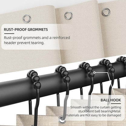 Bathroom Magnetic Folding Shower Curtain, Accordion-Style Shower Curtain, Suitable for Shower Rooms, bathtubs, Hotels or Apartments (Cream Color, W:70*H79.5Inch)
