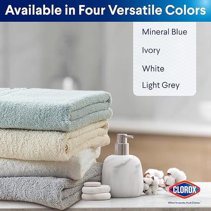 Clorox Bleach Friendly Towels, Quick Dry, 100% Cotton Bath Towels (30" x 52"), Highly Absorbent Soft Lightweight, Ideal for Everyday Use, Easy to Wash (2 Pack, Ivory)