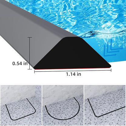 Duzzy 39 Inch Collapsible Shower Water Dam, Shower Threshold Water Stopper Barrier and Retention System and Keeps Water Inside Threshold Dry and Wet Separation, Suitable for Bathroom & Kitchen