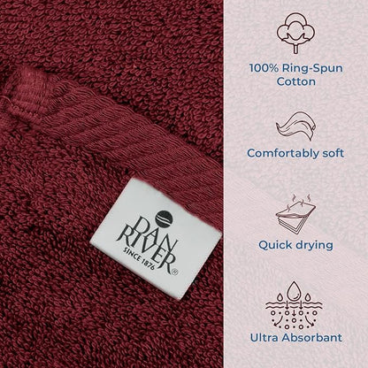 DAN RIVER Pack of 1 Bath Sheet 40x80 Inches, Jumbo Bath Towels, Soft and Absorbent Extra Large Towels - Pomegranate