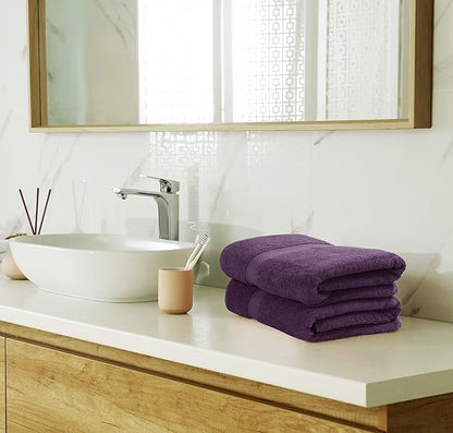 Utopia Towels 8 Piece Luxury Towel Set – Majestic Plush, Super Absorbent & Quicker-to-Dry, Thick 100% Ring Spun Cotton Towels for Bathroom, Spa & Hotel – 2 Bath, 2 Hand, 4 Washcloths, Plum