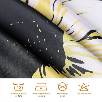 LaCyan Shower Curtain with 12 Hooks Waterproof Curtain for Bathroom Modern Art Floral Polyester Fabric Abstract Shower Curtains 72x72 Sunflower