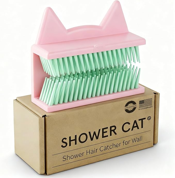 Hair Catcher Shower Wall, Hair Trap - Hair Collector for Shower, Silicone Hair Catchers for Shower, Drain Protector and Bathtub (Pink)