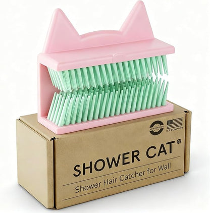Hair Catcher Shower Wall, Hair Trap - Hair Collector for Shower, Silicone Hair Catchers for Shower, Drain Protector and Bathtub (Pink)