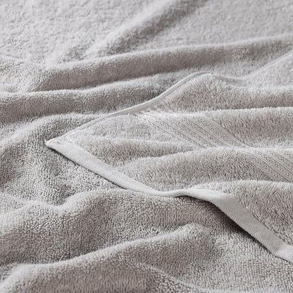 Superior Egyptian Cotton Bath Towel Set, Home Bathroom Towels, Master, Guest Bath, Decor Essentials, Quick Dry, Absorbent, Large Body Towels, Spa, Hotel, Resort, Adult, Kids, Set of 2, Silver