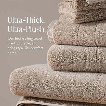 Brooklinen Super-Plush Turkish Cotton Bath Sheets - Set of 2 - Cotton, 820 GSM, Highly Absorbent, Machine Washable, Perfect for Home & Bathroom (40" x 65", Driftwood)