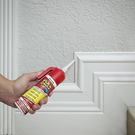 Flex Caulk, Waterproof & Weatherproof Hybrid Polymer Sealant, Strong, Paintable, Indoor, Outdoor, Bath, Shower, Sink, Window, Baseboards, Door, RV, Roof, Wood, Auto & Marine, Clear, 3 oz, 1-Pack