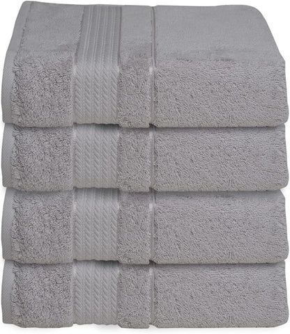 Melissa Linen, 4 Piece Washcloth Set, 100% Turkish Cotton Towels for Body and Face, 12 in x 12 in, Absorbent, Quick Dry, Durable and Soft, Baby Washcloths, Wash Rags for Kitchen, Steel Grey