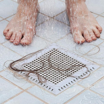 Shower Drain Hair Catcher/Drain Strainer/Shower Drain Cover for Bathroom Floor Drain, Stainless Steel and Silicone (Patented Product)