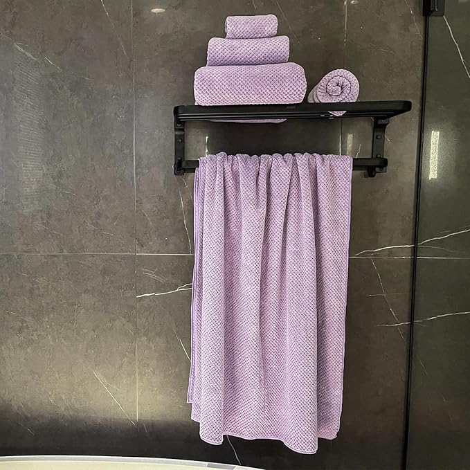 Extra Large Bath Towels Set for Bathroom 30x60 Inches Super Soft Light Weight Quick Dry Microfiber Shower Towels (Lavender,6 Piece)