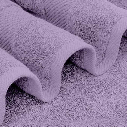 White Classic Luxury Bath Towels Set of 4 Large - 700 GSM Cotton Ultra Soft Bath Towels 27x54 | Highly Absorbent and Quick Dry | Hotel Towels for Bathroom Luxury, Plush Shower Towels, Lavender