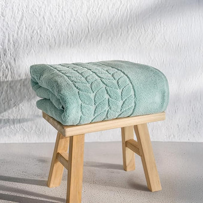 BAGNO MILANO Organic Turkish Cotton Bath Towels, Luxury Jacquard Collection, Certified Organic Highly Absorbent, Soft-Plush Towel Set (Mint, 2 Pcs Bath Towel Set)