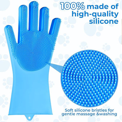 2PCS Dog Washing Gloves and Dog Bath Brush, 2-in-1 pet Shower Set | Suitable for Dogs, Cats, Bath Massage, and pet Grooming