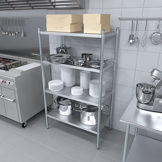 AmGood 4 Tier Galvanized Steel Dry Storage Unit. 24 in. x 43 in. x 72 in.