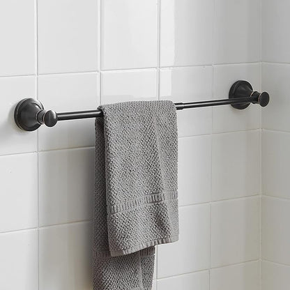 BESy Adjustable Bronze 16 to 26 Inch Bath Towel Bar Rack for Bathroom Towel Holder, Wall Mounted Towel Bar Rod Hanger Bathroom Hardware Accessories Hotel Style, Stainless Steel, Oil Rubbed Bronze
