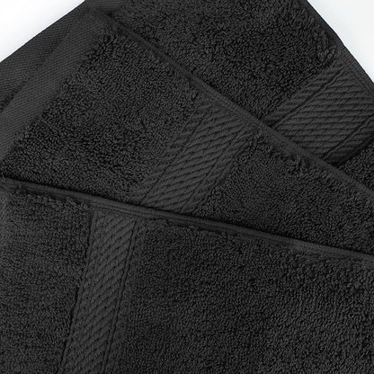BLUENILEMILLS Madison Egyptian Cotton Towels, Towel Set for Bathroom, Shower, Hotel, Plush, 800 GSM, Highly Absorbent and Ultra-Soft Towels, Bath Essentials, 8 Piece Assorted Towel Set, Black