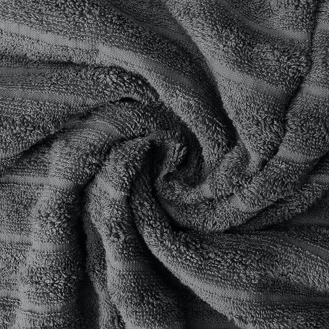 DAN RIVER Pack of 2 Bath Sheet 35x70 Inches, Extra Large Ribbed Gray Bath Towels Oversized, Absorbent Cotton Towels for Bathroom