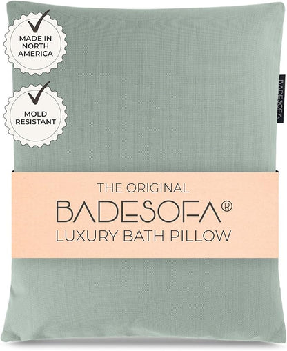 BADESOFA® Luxury Bath Pillow S - Ultra Comfortable & Quick-Drying Bath Back Pillow - Washable Full Body Bath Pillow for Bathtub - Therapeutic Head and Neck Support - Luxury Spa Cushion in Green