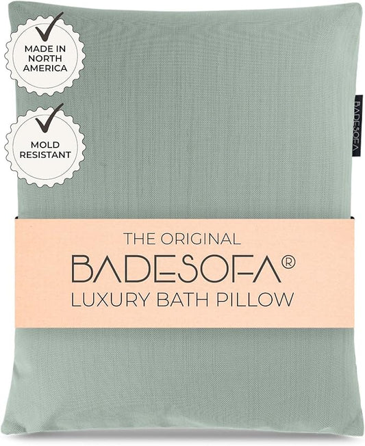 BADESOFA® Luxury Bath Pillow S - Ultra Comfortable & Quick-Drying Bath Back Pillow - Washable Full Body Bath Pillow for Bathtub - Therapeutic Head and Neck Support - Luxury Spa Cushion in Green