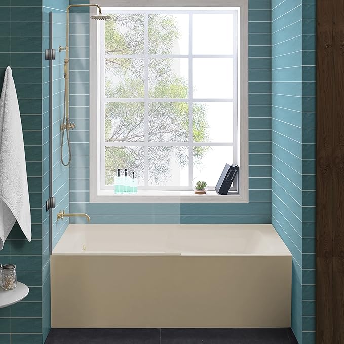 ﻿Voltaire 54" X 30" Left-Hand Drain Alcove Bathtub with Apron in Bisque