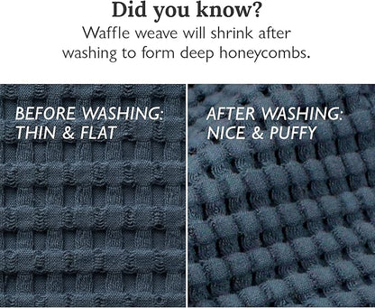 GILDEN TREE Waffle Bath Towels Wash Cloths for Showering, Exfoliating Washcloth Quick Dry Towel, Face Towels for Washing Face Cotton Washcloths Set of 4, Modern Style (Midnight Blue)