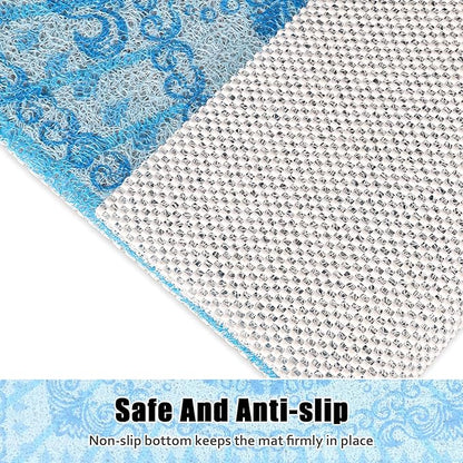 Square Shower Mat Non Slip: 27x27 Inch Extra Large Shower Floor Mat with Drain Hole in Middle - Soft PVC Loofah Bath Mat for Shower - Anti Slip Shower Stall Mat for Elderly and Kids