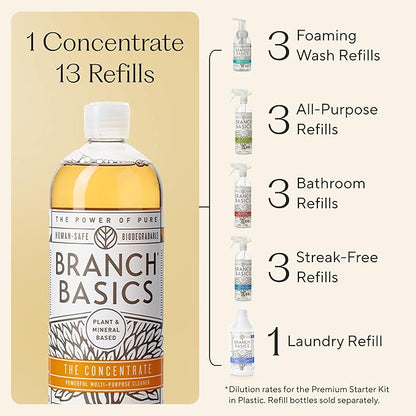 Branch Basics Concentrate (33.8 oz) + Oxygen Boost (2 lbs) | Multi-Surface All Purpose Cleaner Concentrate + Natural Stain Remover, Grout Cleaner | Human-Safe, Fragrance Free