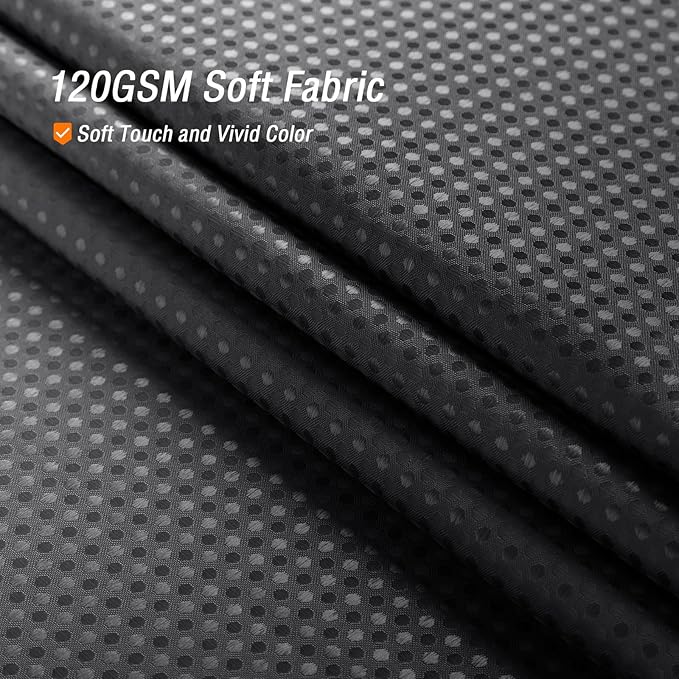 Gibelle Black Shower Curtain, Waffle Weave Ombre Fabric Shower Curtain for Bathroom, Black and White Gradual Color Washable Cloth Bathroom Curtains Shower Set with Hooks, 72 x 72