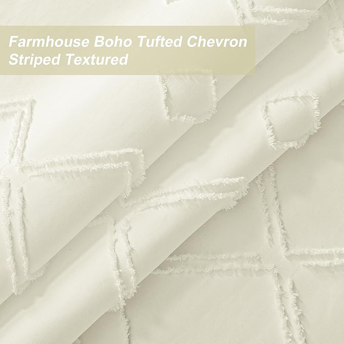 No Hooks Stall Shower Curtain with Snap in Liner- Water Repellent Tufted Chevron Striped Shower Curtains for Bath Tubs, Narrow Hotel Quality Bath Curtain Set, 36Wx74H, Beige