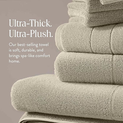 Brooklinen Super-Plush Turkish Cotton Bath Sheets - Set of 2 - Cotton, 820 GSM, Highly Absorbent, Machine Washable, Perfect for Home & Bathroom (40" x 65", Stone)