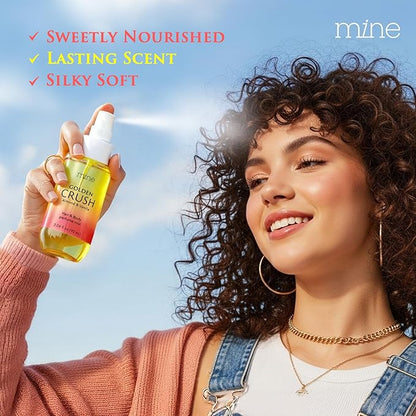 Mine Hair Perfume for Women, Hair and Body Mist - IFRA Safety Certificate, Long Lasting, Lightweight, Freshen Hair, Body & Pillows - Almond & Vanilla Scent - 3.04 oz