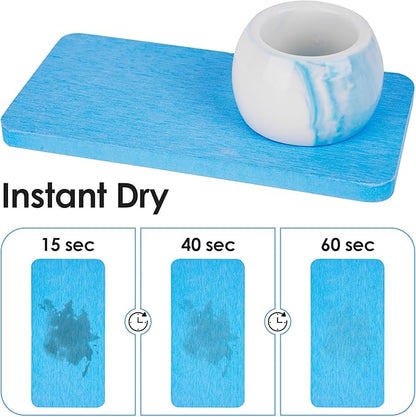 Ceramic Toothbrush Holder & Toothbrush Cup with Diatomite Tray for Bathroom, Bathroom Tumbler Cups Reusable Toothbrush Mouthwash Cup, Shower Counter Storage Organizer (Blue)