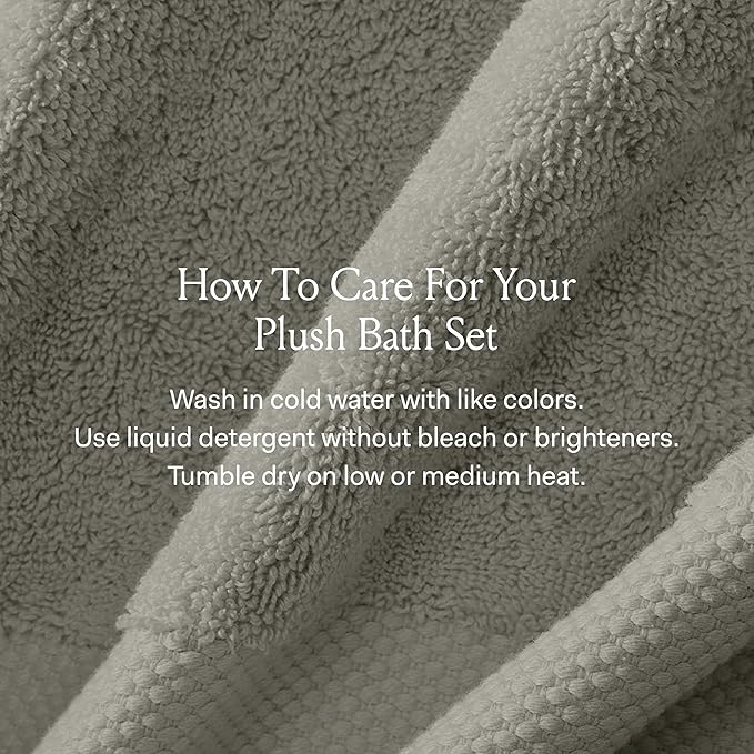BOLL & BRANCH Plush Bath Sheet Set - Cream - 6 Piece - Includes 2 Oversized Bath Sheets, 2 Hand Towels & 2 Washcloths - 100% Organic Cotton - Ultra Soft & Luxurious - Quick Absorbing