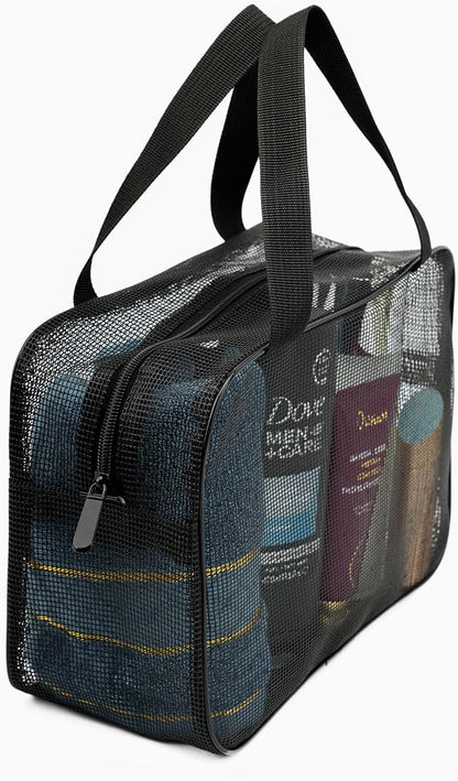 Mesh Shower Caddy Bag for Bathroom Gym Camping Portable Travel Mesh Toiletry Bag for Women Men