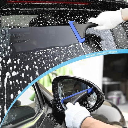 NEWISHTOOL Small Squeegee for Car Windows, Mirrors, Auto Glass, Super Flexible Silicone Squeegee Car Washing Windshield Squeegee, Silicone Squeegee for Shower Glass Door Cleaning Water Wiper, 2 Pack