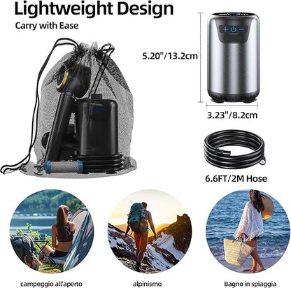 Portable Shower for Camping,8000mAh Rechargeable Camping Shower with 10 Spray Modes,Fahrenheit Display, IPX8 Waterproof Outdoor Camp Pump for Hiking, Travel, Car, Pet, Plants,Surf & Boat Cleaning