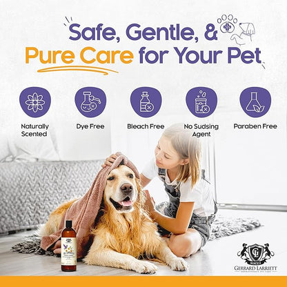 Dog Shampoo and Conditioner De-Stress Lavender & Chamomile 16 Fl Oz Dog Shampoo Itchy Skin Relief Hypoallergenic Aromatherapy Dog Shampoo for Smelly Dogs with Aloe Vera & Oatmeal by Gerrard Larriett