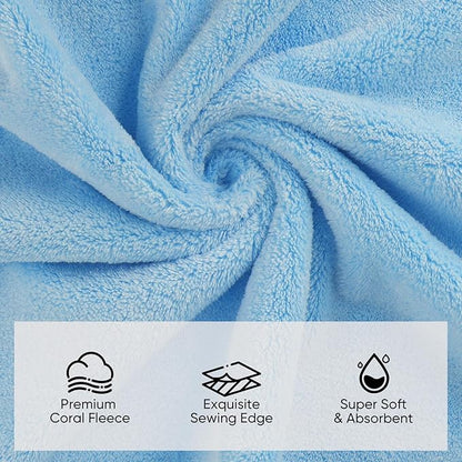 Orighty 6-Piece Towel Set - Soft & Lightweight - 2 Bath Towels, 2 Hand Towels, and 2 Wash Cloths - Absorbent & Quick Drying Microfiber Towel for Multipurpose, Bathroom, Gym, Sport, Yoga, Travel-Blue