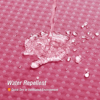 Gibelle Pink Shower Curtain, Ombre Fabric Shower Curtains for Bathroom, Waffle Weave Textured Bathroom Curtain with Hooks, Water Repellent and Machine Washable, 72 x 72