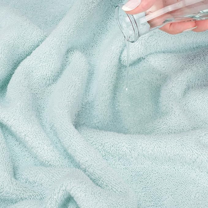 American Soft Linen Salem 100% Cotton Turkish 4 Piece Bath Towels for Bathroom, 600 GSM Soft Absorbent Quick Dry Bath Towel Set, Mint