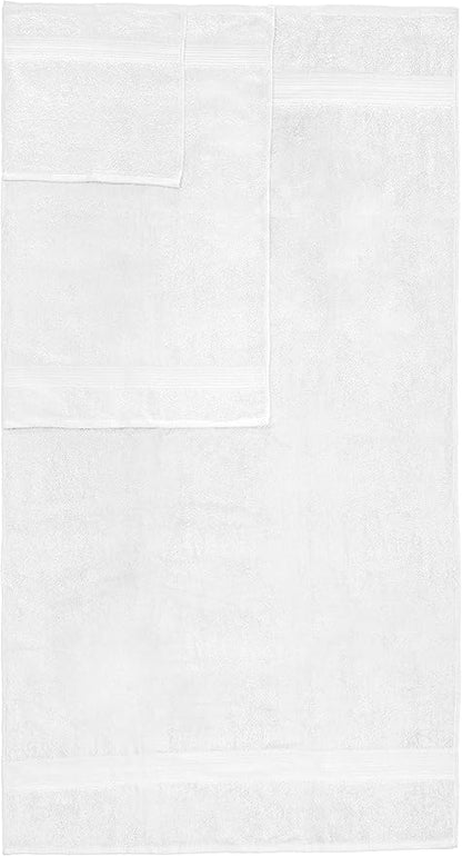 Ample Decor Bathroom Towel Set of 18-4 Hand Towel, 4 Bath Towel, 10 Wash Cloths 600 GSM 100% Cotton - High Absorbency Quick Drying, Ideal for Gifting - Christmas White